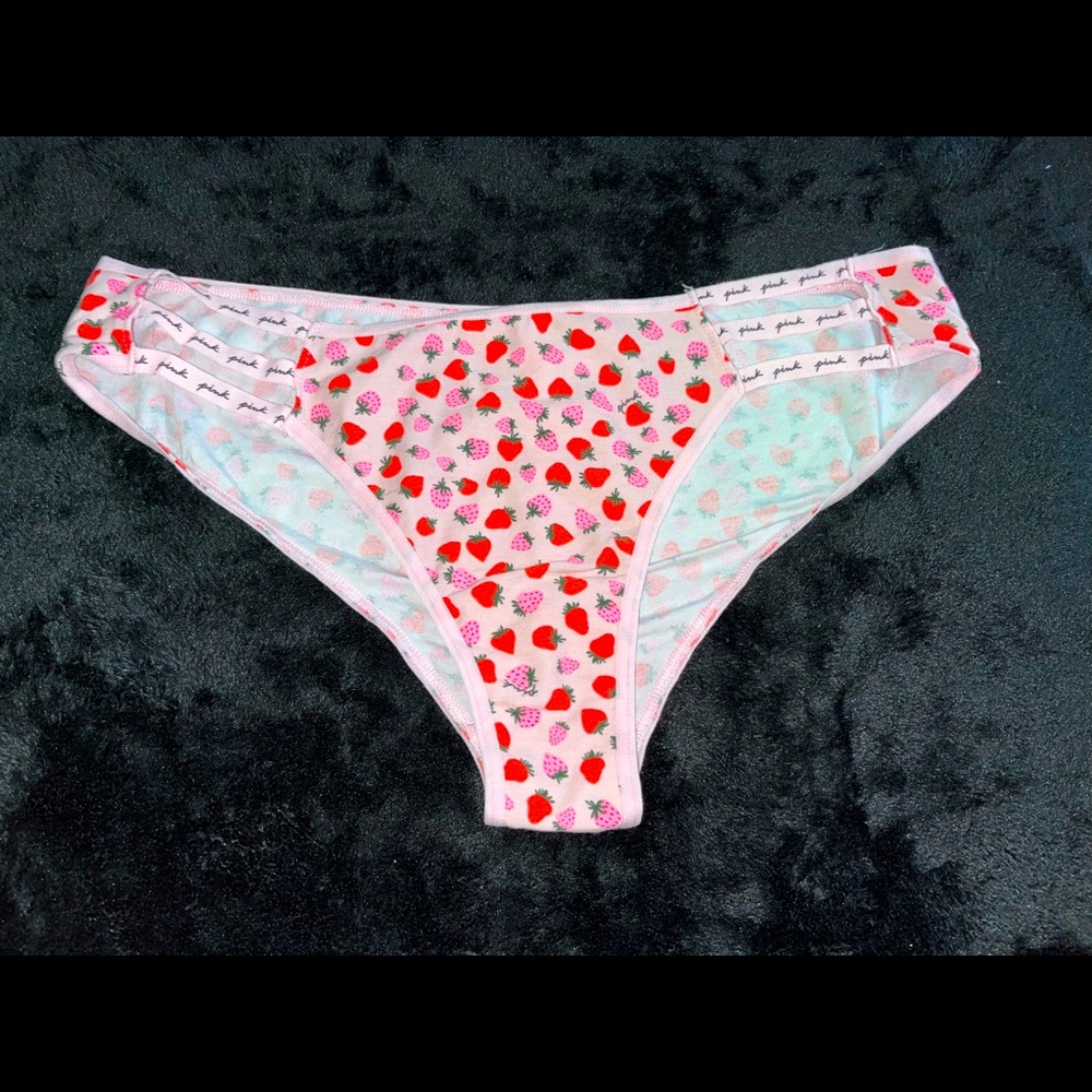 Victoria secret pink cheeky stretch pink strawberry panty size Xl brand new